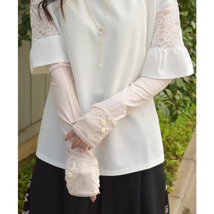 汎用エクシーズ   バラ売り可 薔薇刺繍付け襟セットブラウス【10%OFF対象商品】 | レディース