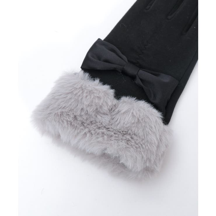 配色サテンリボンファー手袋 | axes femme | 詳細画像14 