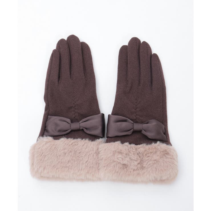 配色サテンリボンファー手袋 | axes femme | 詳細画像5 