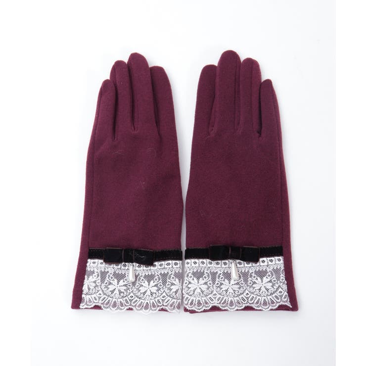 レース使いベロアリボン手袋 | axes femme | 詳細画像2 