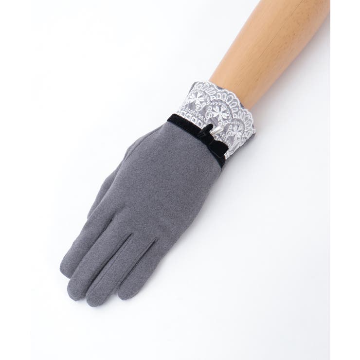 レース使いベロアリボン手袋 | axes femme | 詳細画像23 