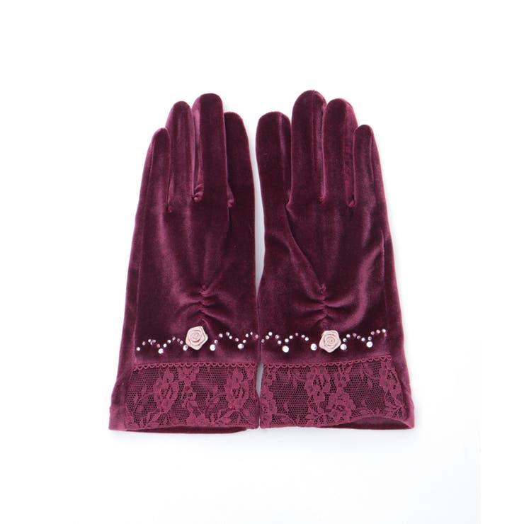 巻きバラ×レースベロア手袋 | axes femme | 詳細画像10 