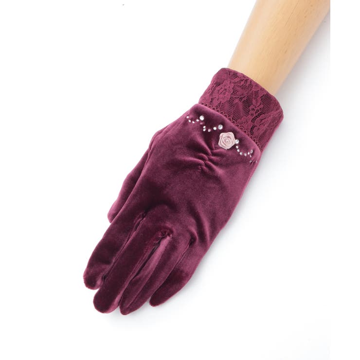 巻きバラ×レースベロア手袋 | axes femme | 詳細画像16 