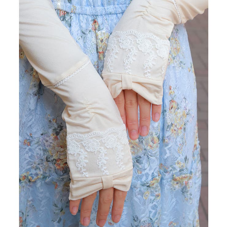 リボン×レースＵＶロング手袋 | axes femme | 詳細画像3 