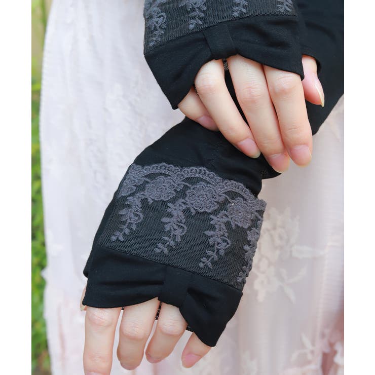 リボン×レースＵＶロング手袋 | axes femme | 詳細画像4 
