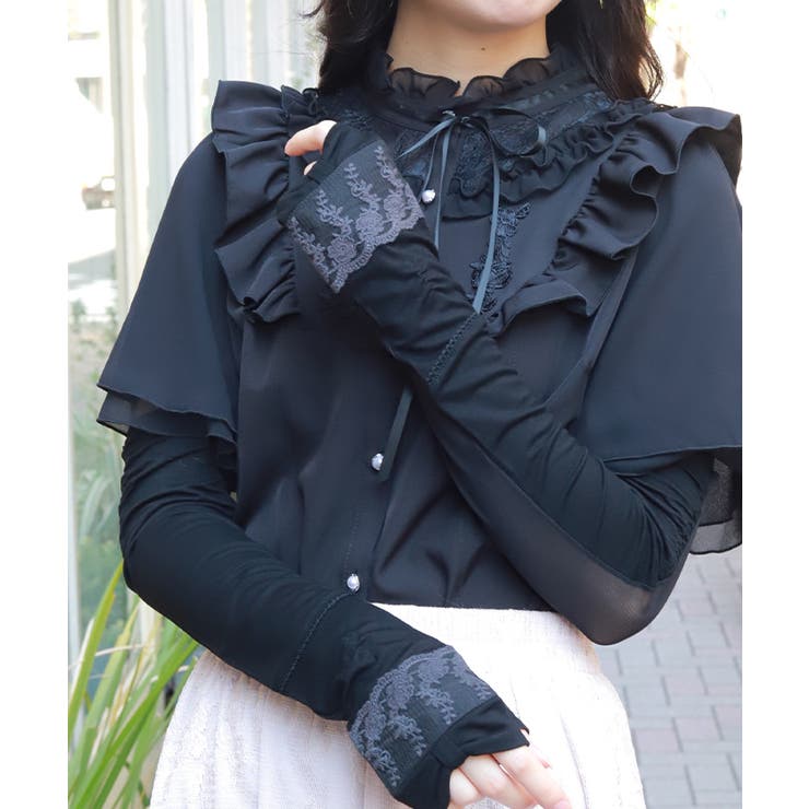 リボン×レースＵＶロング手袋 | axes femme | 詳細画像5 