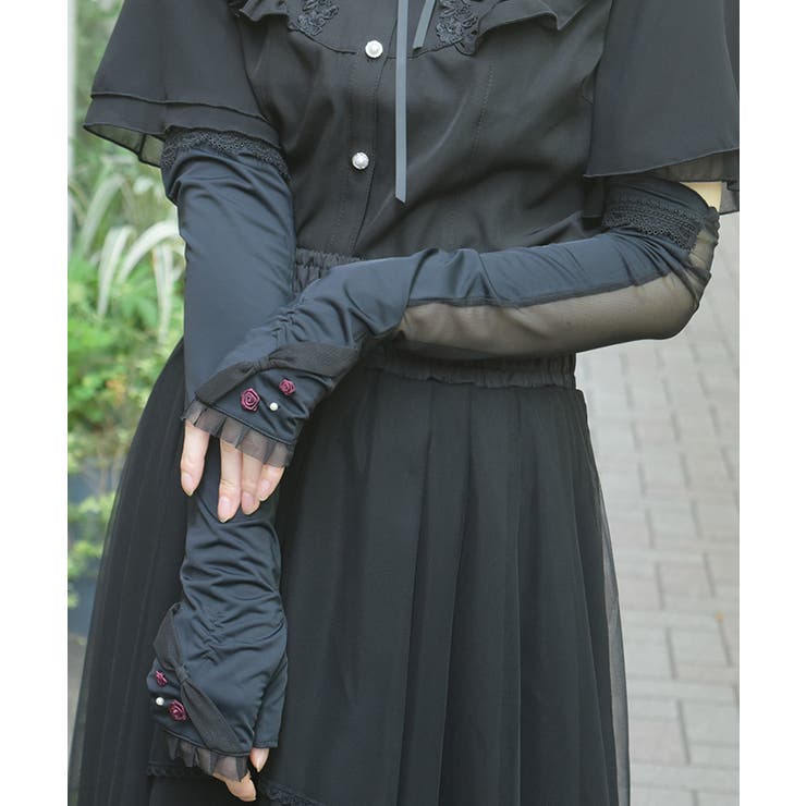 接触冷感ローズＵＶロング手袋 | axes femme | 詳細画像2 