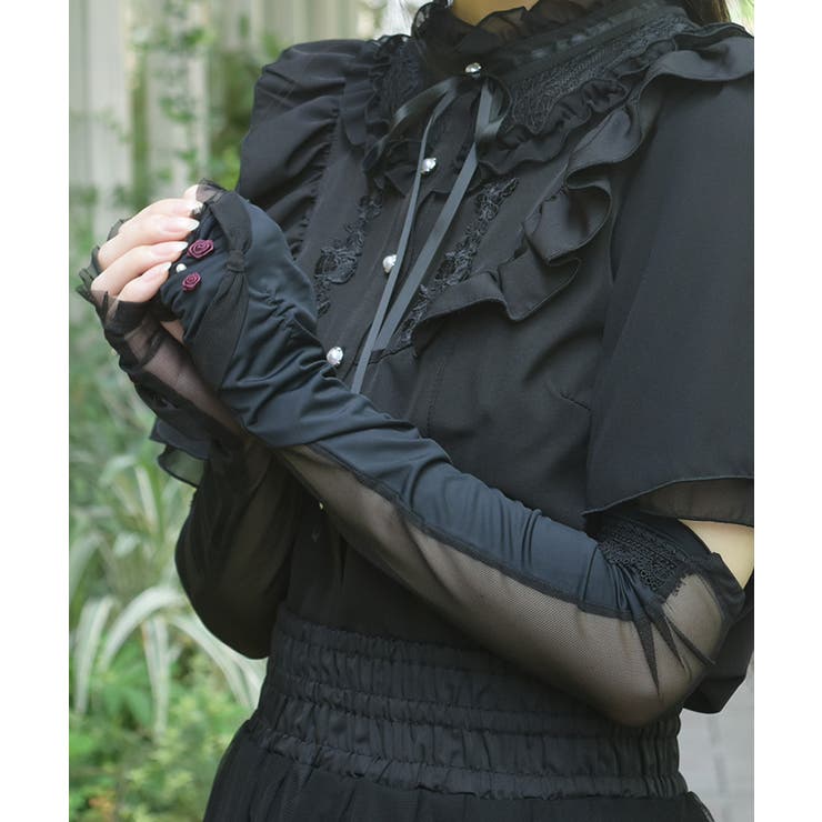 接触冷感ローズＵＶロング手袋 | axes femme | 詳細画像3 