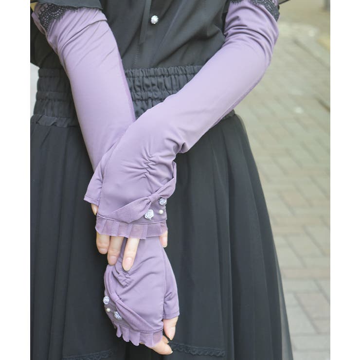 接触冷感ローズＵＶロング手袋 | axes femme | 詳細画像4 