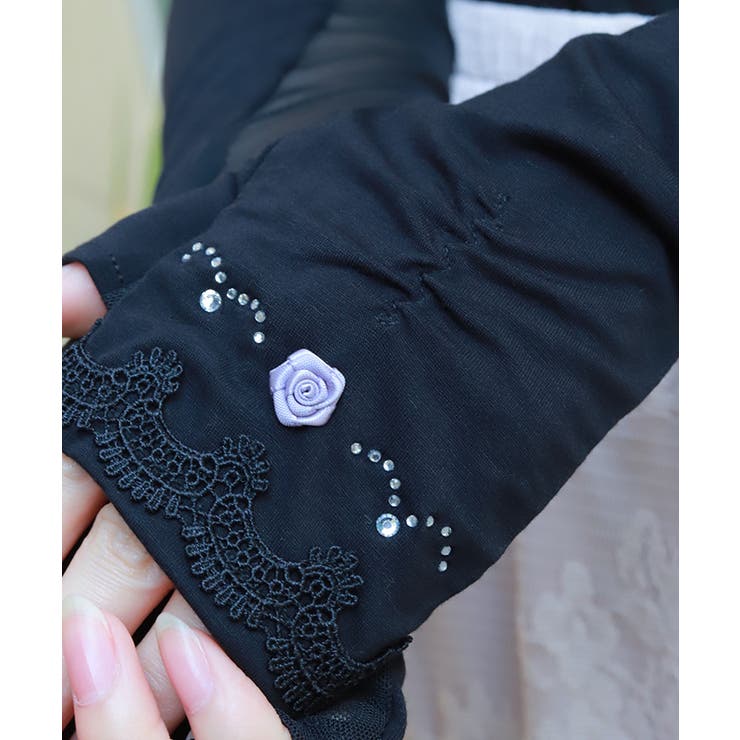 巻バラビジューＵＶロング手袋 | axes femme | 詳細画像5 