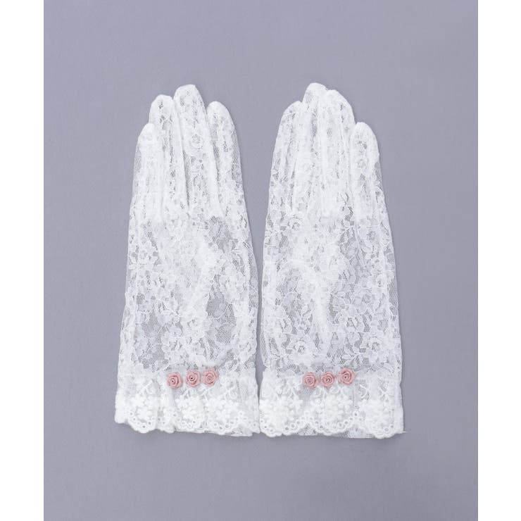 白 | 巻きバラレースグローブ | axes femme