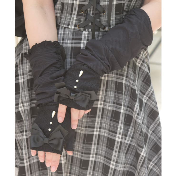 リボンデザインＵＶロング手袋 | axes femme | 詳細画像2 