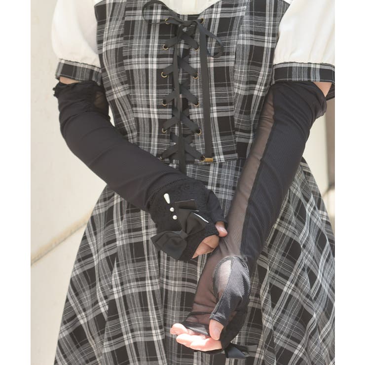 リボンデザインＵＶロング手袋 | axes femme | 詳細画像4 