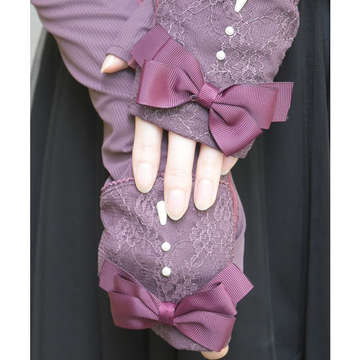 リボンデザインＵＶロング手袋 | axes femme | 詳細画像5 