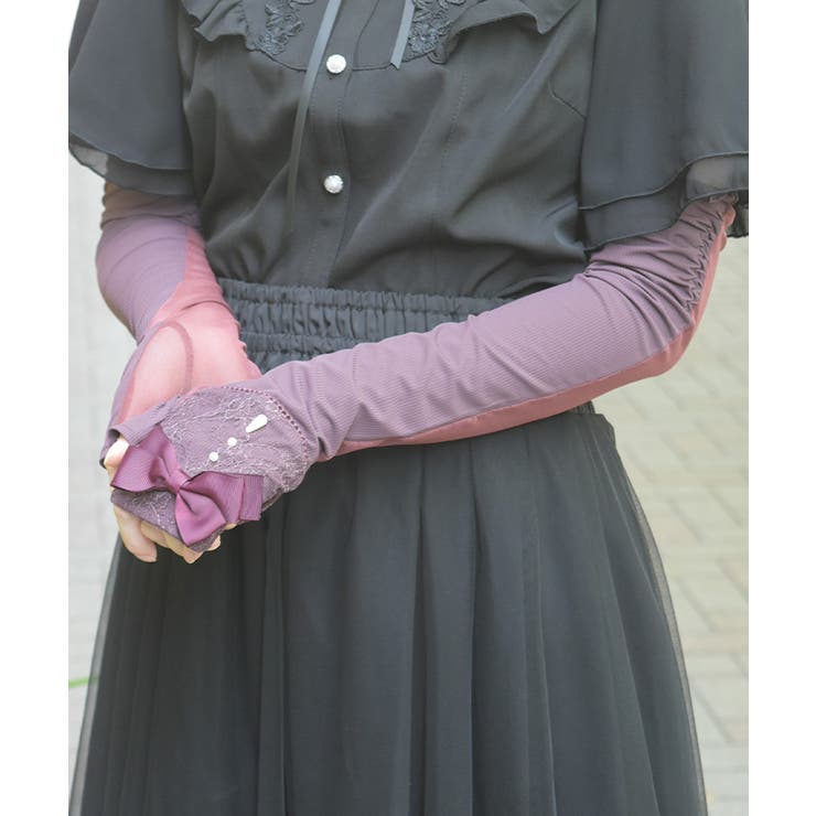 リボンデザインＵＶロング手袋 | axes femme | 詳細画像6 