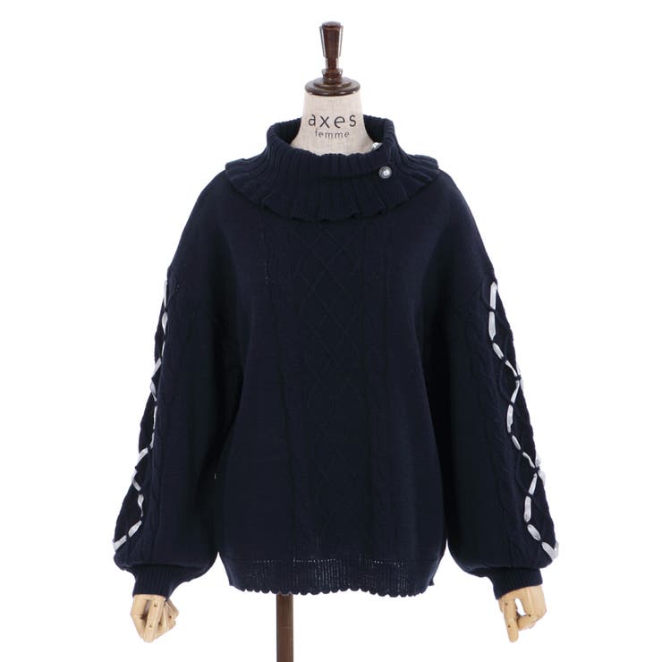 リボンタイ付ケープ風ブラウス | outlet | axes femme online shop