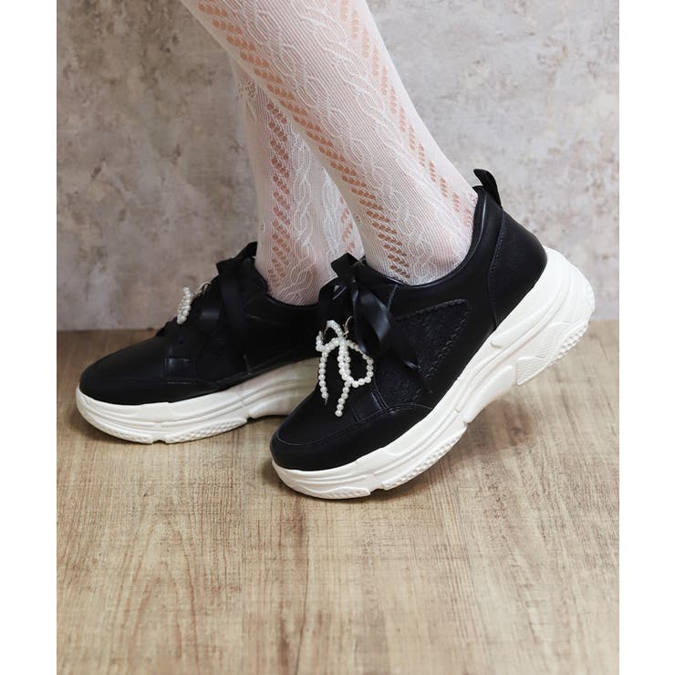 チャーム付レーススニーカー | axes femme | 詳細画像2 