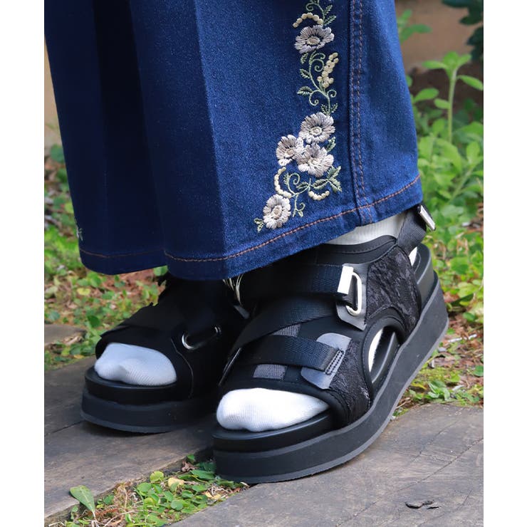 黒 | レース使いベルトスポサン | axes femme