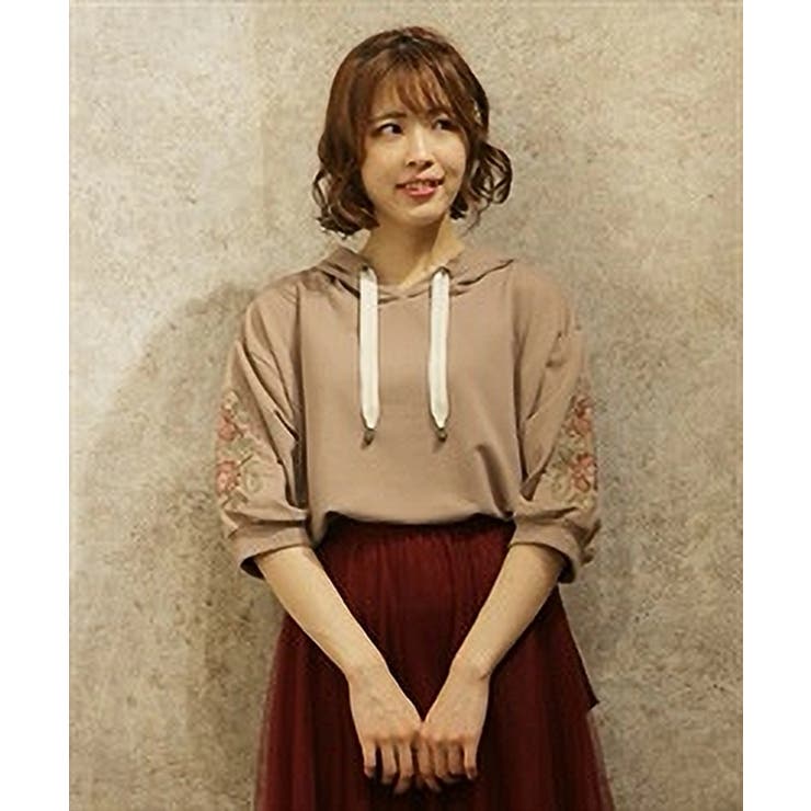 袖花刺繍パーカーPO[品番：IGAW0000161]｜axes femme