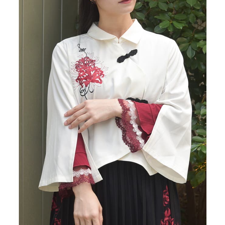 カラー刺繍チュールレースプルオーバー | axes femme | 詳細画像11 