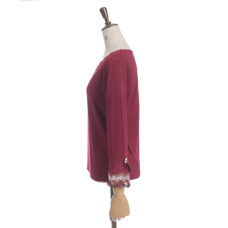 カラー刺繍チュールレースプルオーバー | axes femme | 詳細画像13 