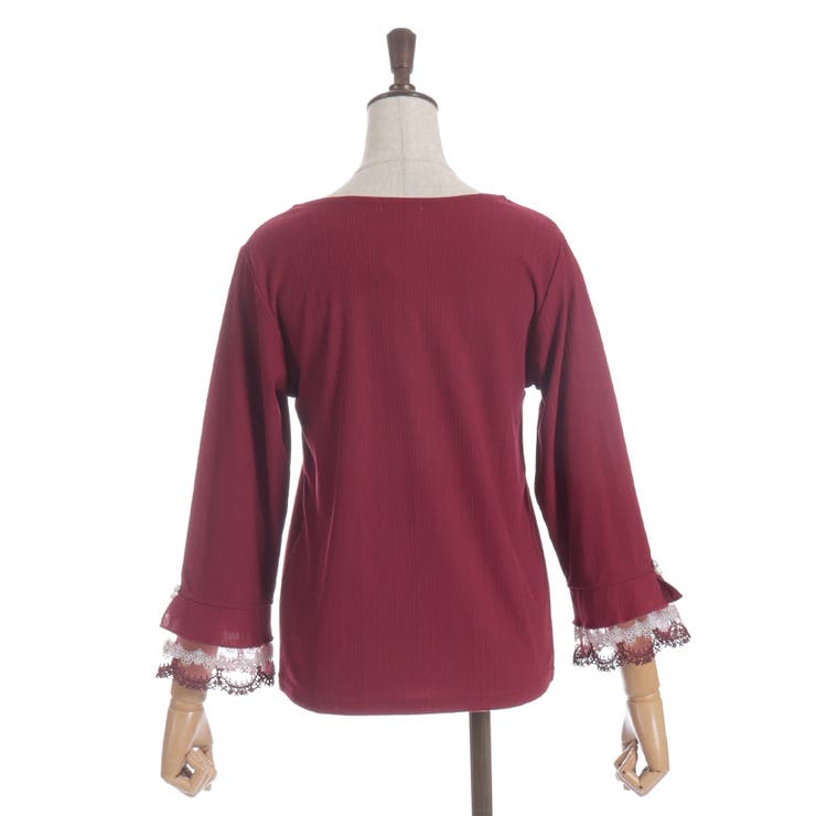 カラー刺繍チュールレースプルオーバー | axes femme | 詳細画像14 