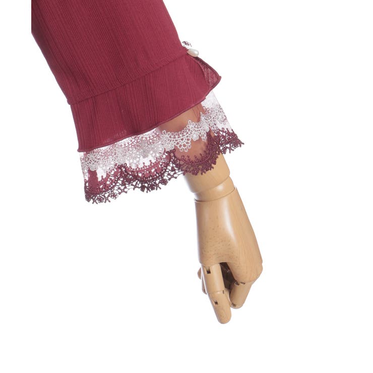 カラー刺繍チュールレースプルオーバー | axes femme | 詳細画像15 