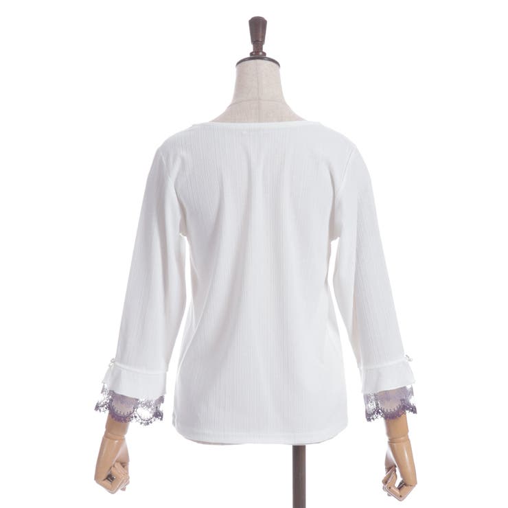 カラー刺繍チュールレースプルオーバー | axes femme | 詳細画像18 