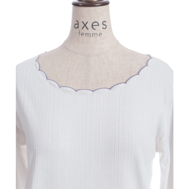 カラー刺繍チュールレースプルオーバー | axes femme | 詳細画像19 