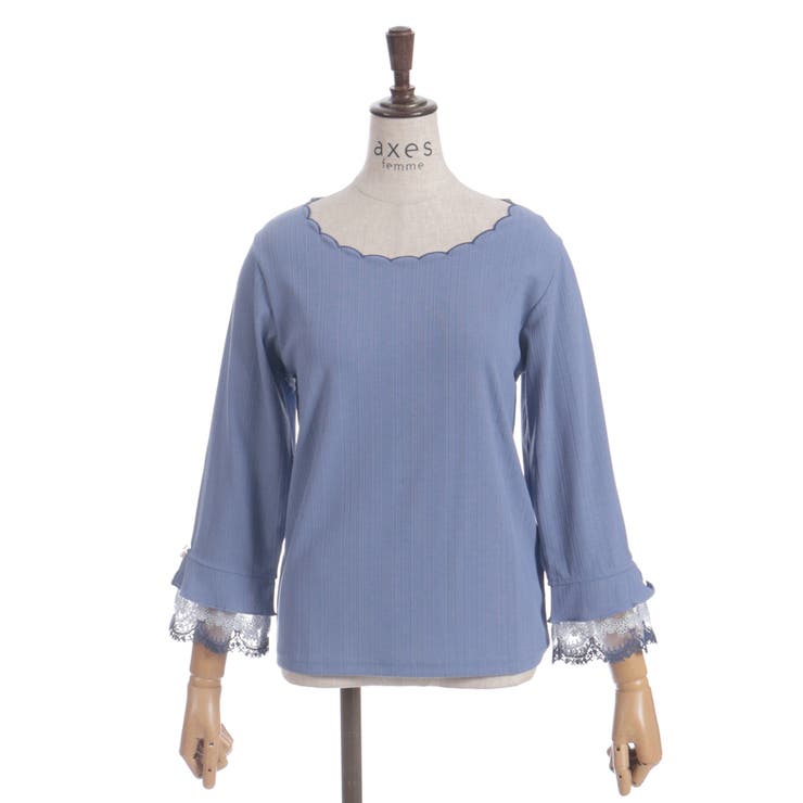 カラー刺繍チュールレースプルオーバー | axes femme | 詳細画像21 