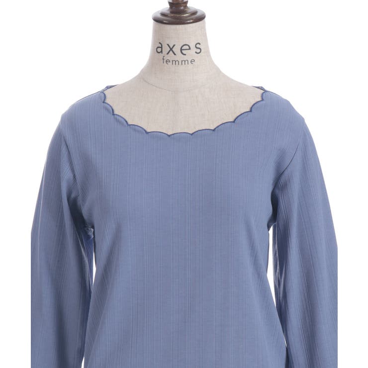 カラー刺繍チュールレースプルオーバー | axes femme | 詳細画像24 