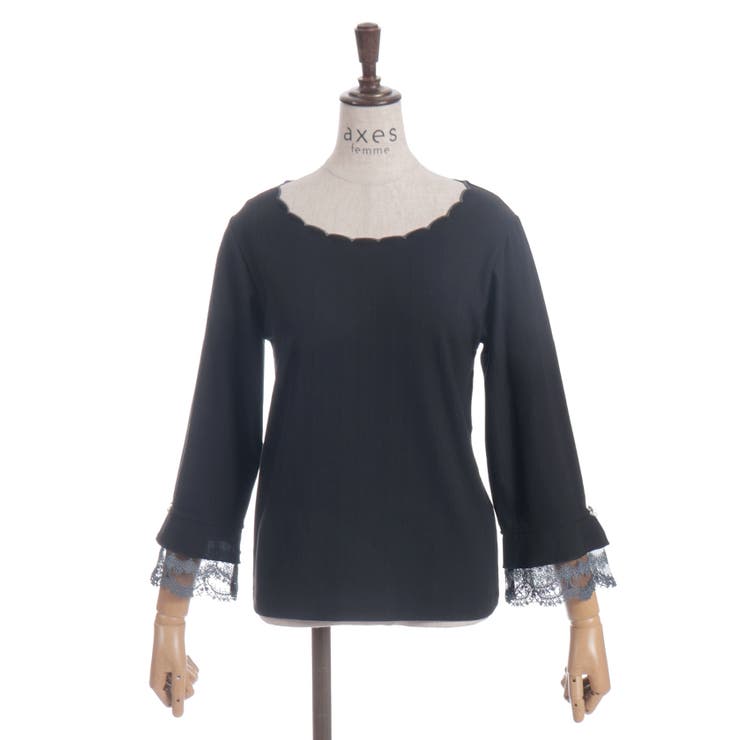 カラー刺繍チュールレースプルオーバー | axes femme | 詳細画像26 