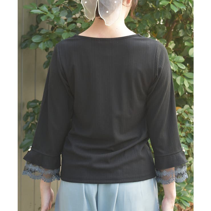 カラー刺繍チュールレースプルオーバー | axes femme | 詳細画像3 