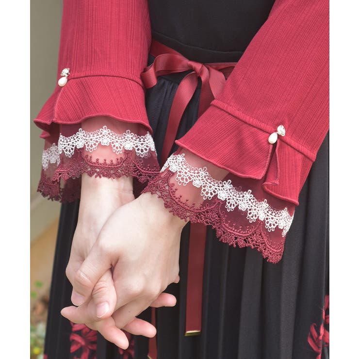 カラー刺繍チュールレースプルオーバー | axes femme | 詳細画像7 