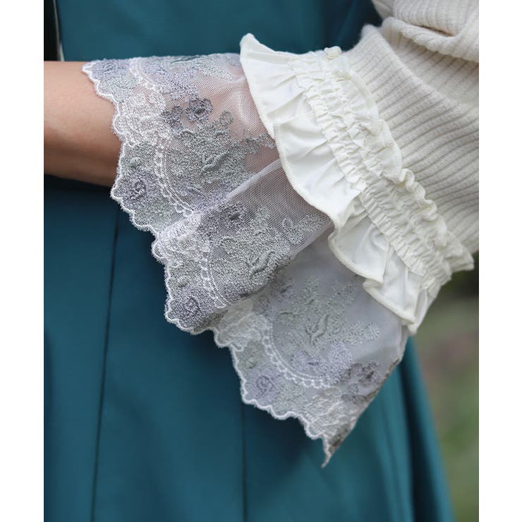 チュール刺繍カラーレースプルオーバー | axes femme | 詳細画像11 