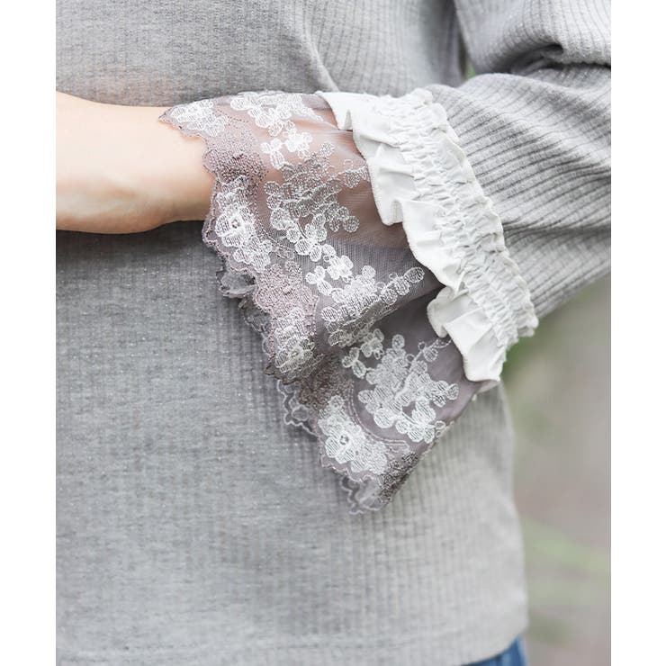 チュール刺繍カラーレースプルオーバー | axes femme | 詳細画像5 