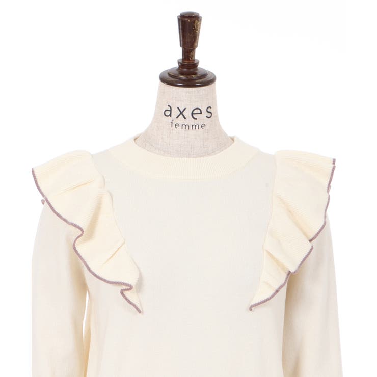 肩フリルニットPO[品番：IGAW0000697]｜axes femme（アクシーズ