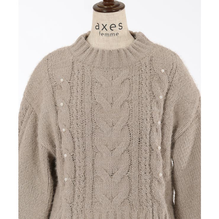 フェザー×モールニットプルオーバー[品番：IGAW0004280]｜axes femme
