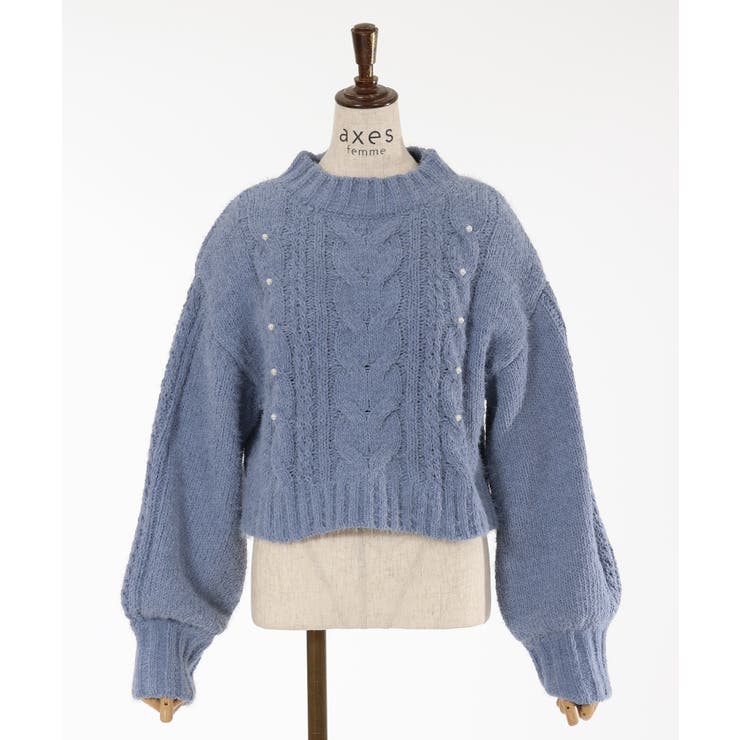 フェザー×モールニットプルオーバー[品番：IGAW0004280]｜axes femme