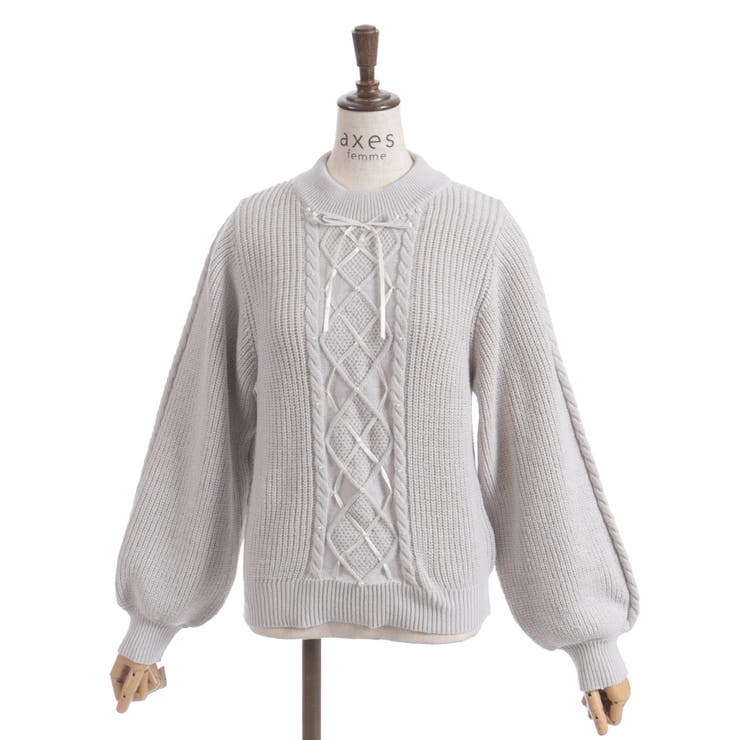 リボン×ケーブルニットＰＯ | axes femme | 詳細画像11 