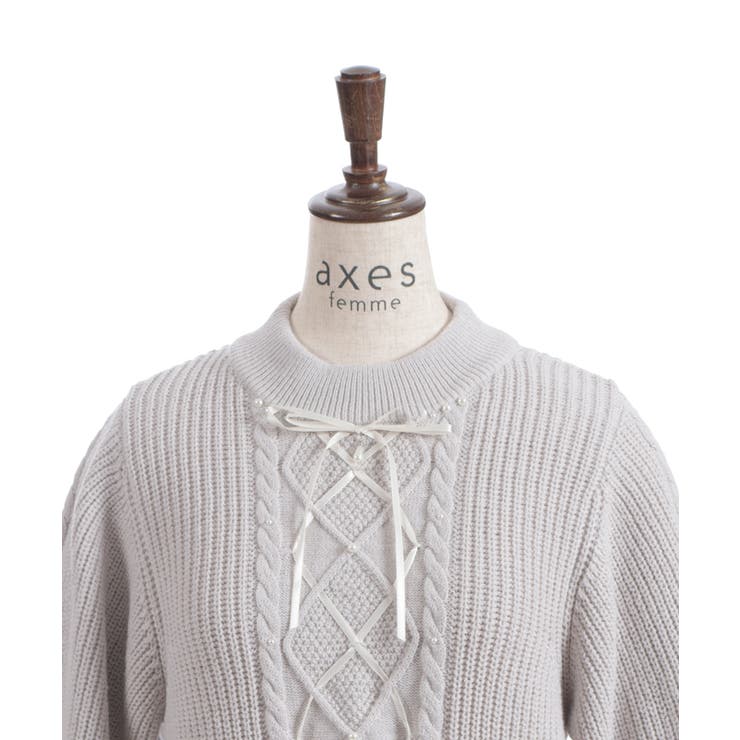リボン×ケーブルニットＰＯ | axes femme | 詳細画像14 