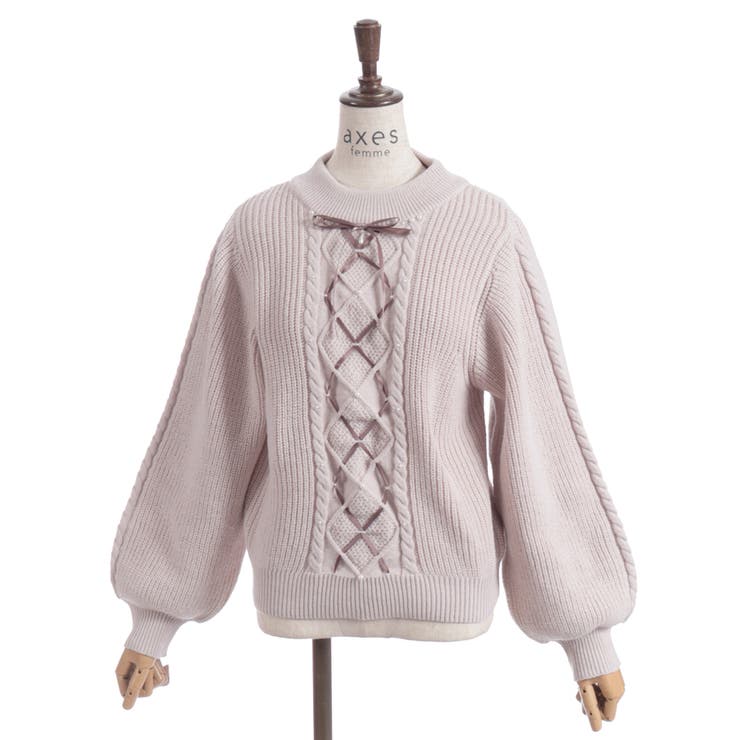 リボン×ケーブルニットＰＯ | axes femme | 詳細画像17 