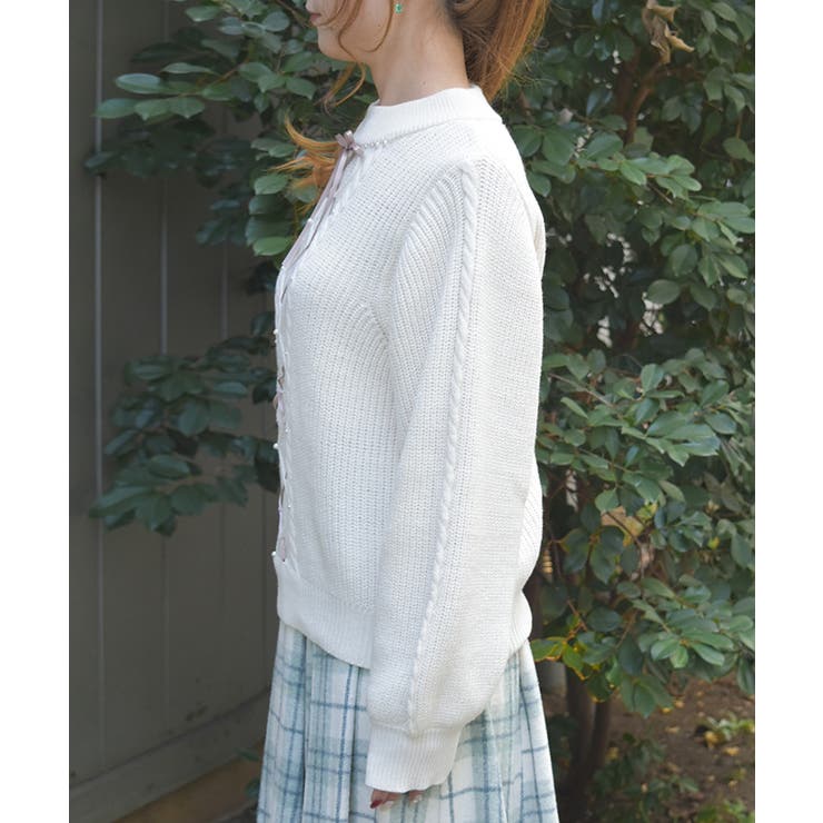 リボン×ケーブルニットＰＯ | axes femme | 詳細画像2 