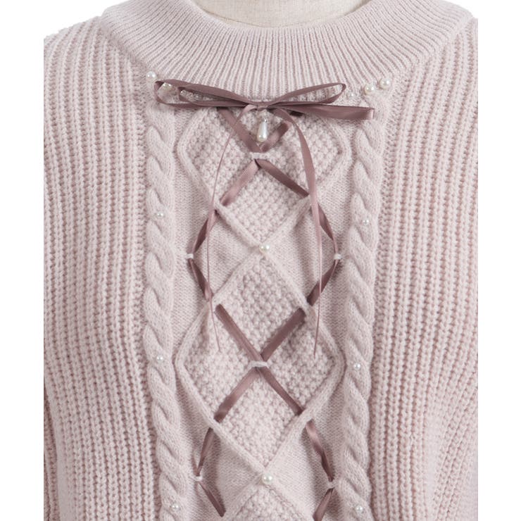 リボン×ケーブルニットＰＯ | axes femme | 詳細画像20 