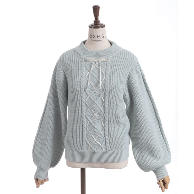 リボン×ケーブルニットＰＯ | axes femme | 詳細画像23 