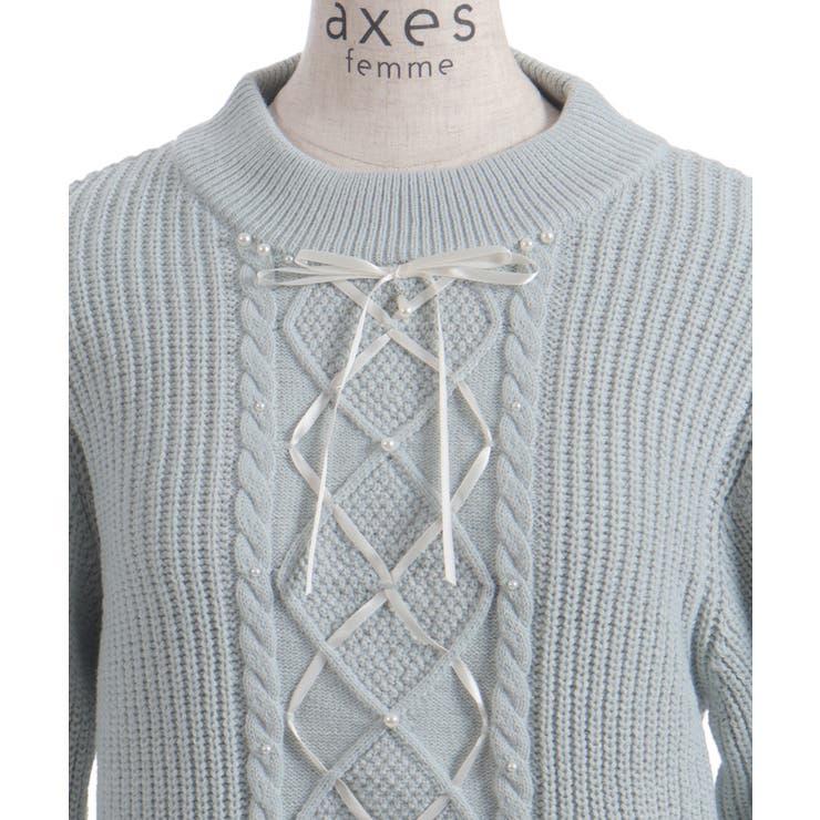 リボン×ケーブルニットＰＯ | axes femme | 詳細画像26 