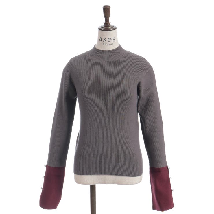 バイカラーニットプルオーバー | axes femme | 詳細画像13 