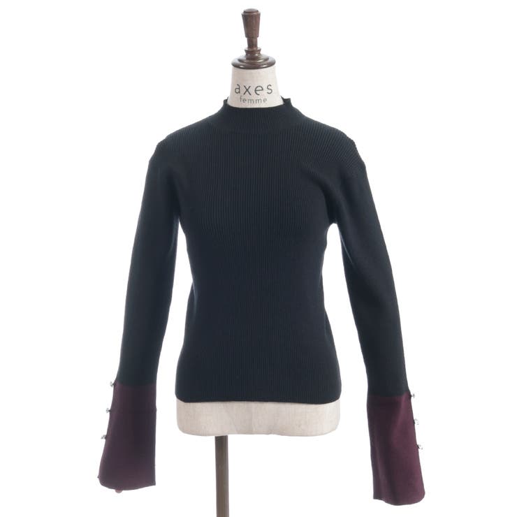 バイカラーニットプルオーバー | axes femme | 詳細画像21 