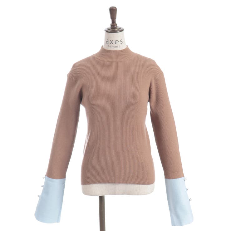 バイカラーニットプルオーバー | axes femme | 詳細画像5 