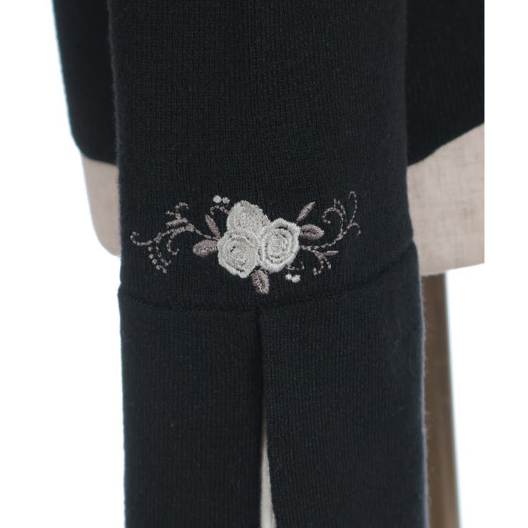 ローズ刺繍フレア袖配色ニット | axes femme | 詳細画像14 